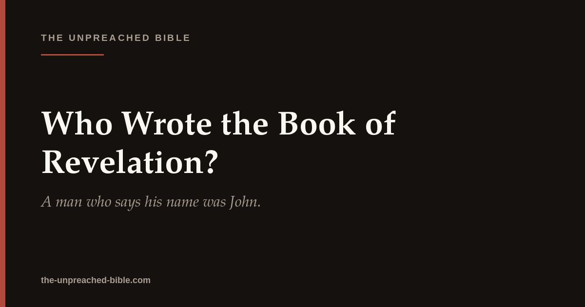 Who Wrote the Book of Revelation?