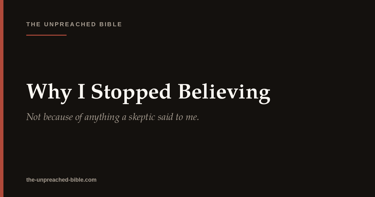 Why I Stopped Believing