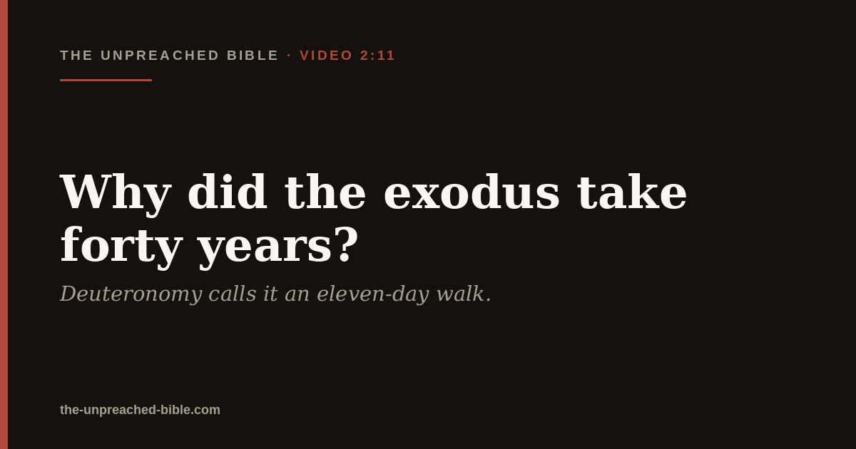 Why did the exodus take forty years?