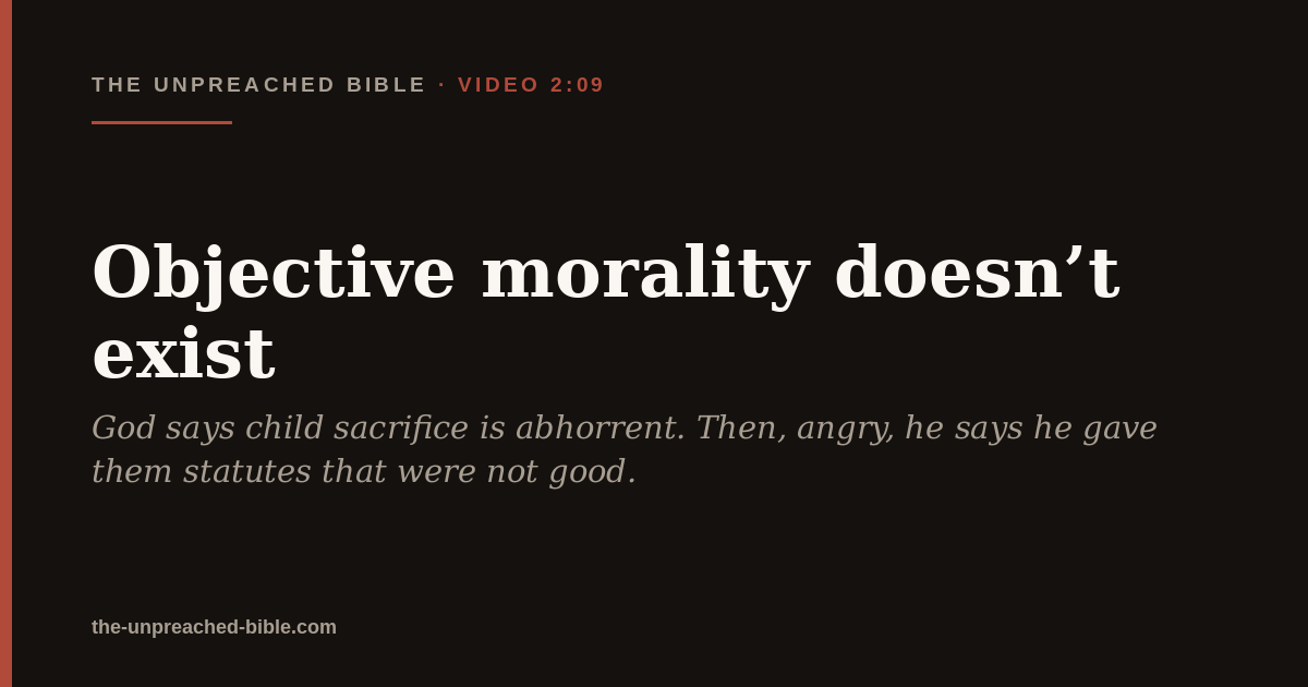 Does God's Morality Change?