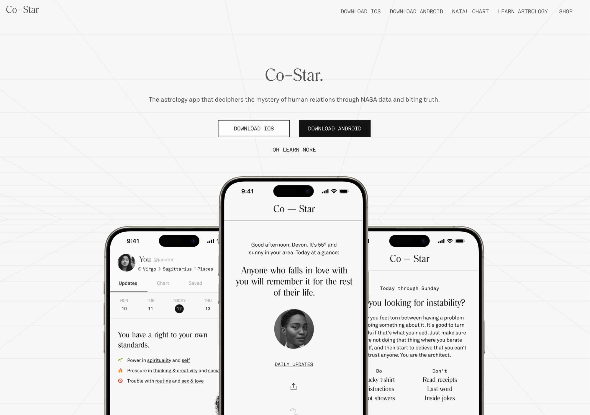 Co-Star ์ฑ ์๊ฐ ํ๋ฉด