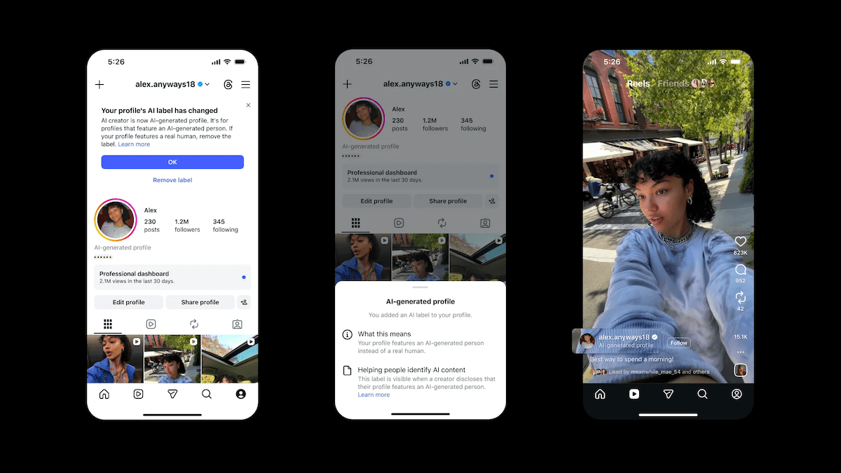 Instagram AI-generated profile ๋ผ๋ฒจ ํ๋ฉด