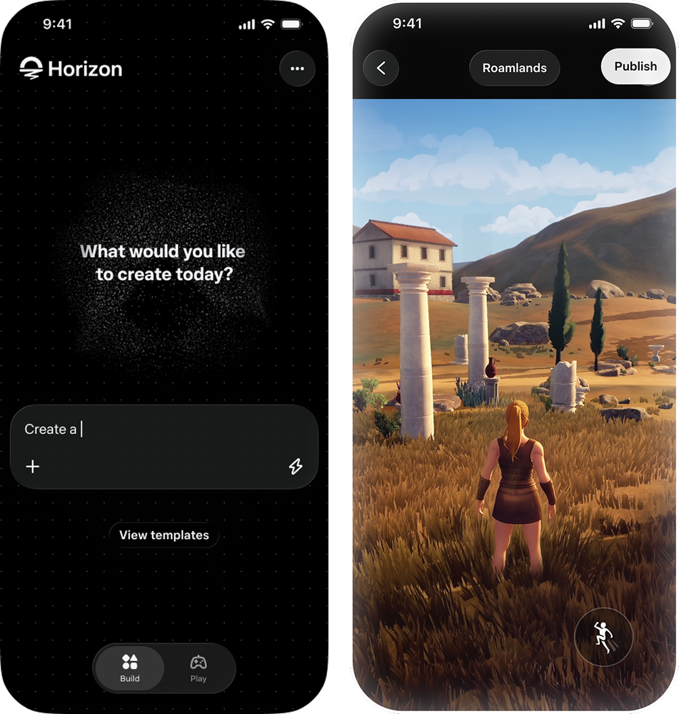 Horizon Create ๋ชจ๋ฐ์ผ ์ ์ ํ๋ฉด