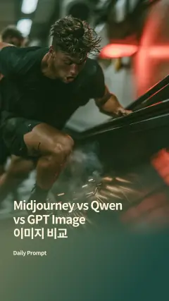 Daily Prompt #798 릴스 커버: Midjourney vs Qwen vs GPT Image 이미지 비교