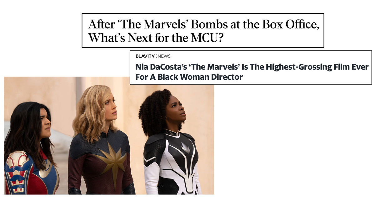 Week-to-Week: Saying The Marvels bombed isn't a value judgment—it's a fact