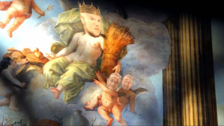 Greg Davies and Little Alex Horne 