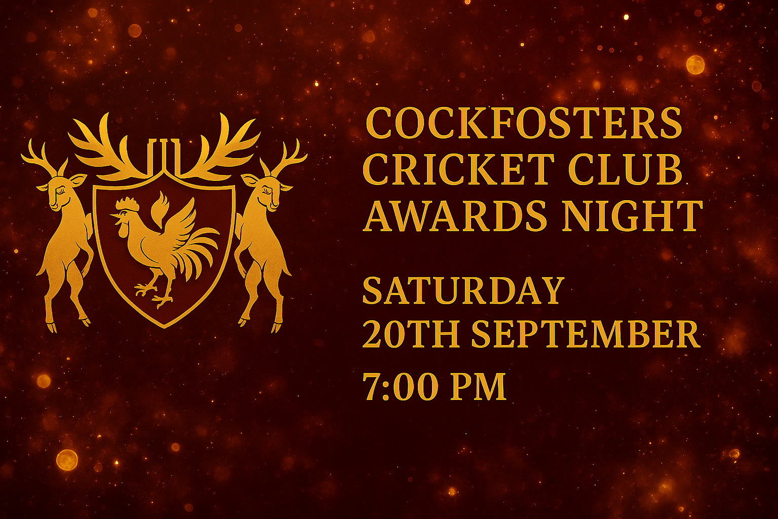 Cockfosters Cricket Club Awards Night Invitation