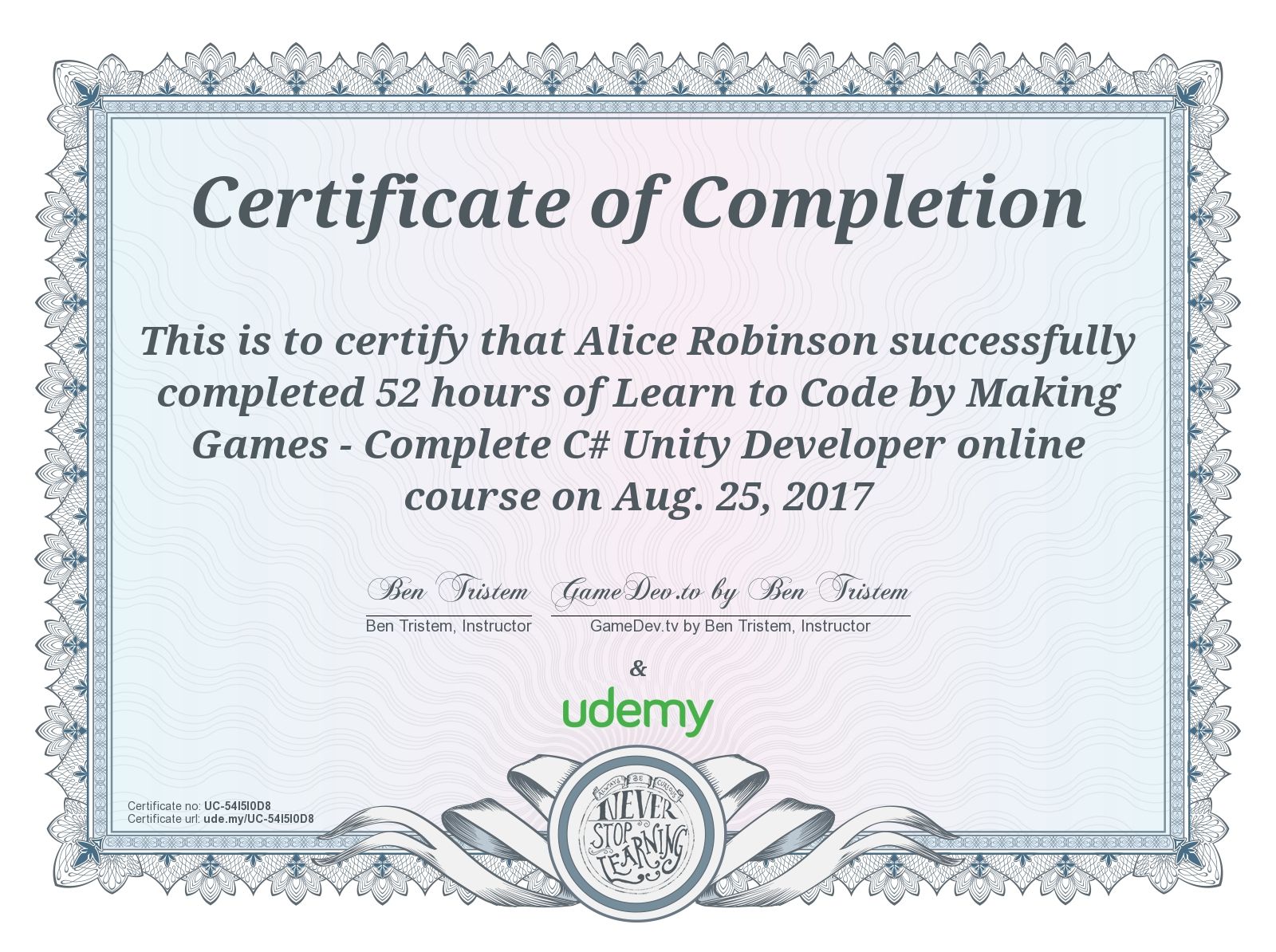 Completed! UnityCourse - Game Dev Weekly - 8/19 - 8/25
