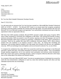 MVP letter