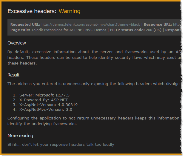 ASafaWeb finding excessive headers returned