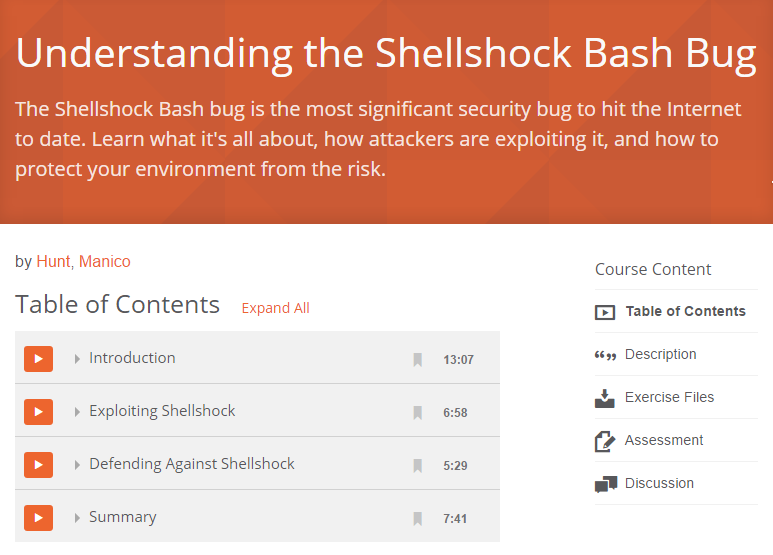 Understanding the Shellshock Bash Bug - FREE Pluralsight course