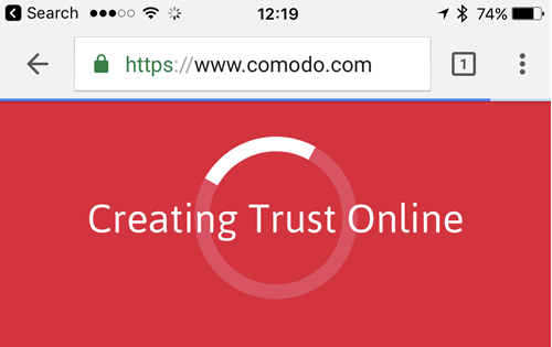 Comodo EV on Chrome in Safari