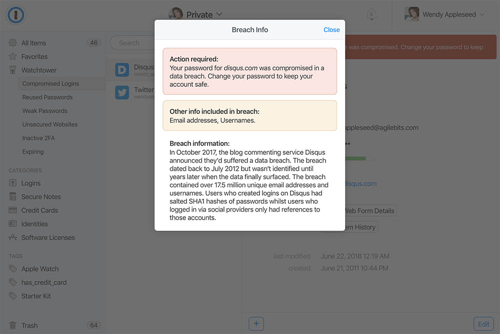 1Password Breach Info