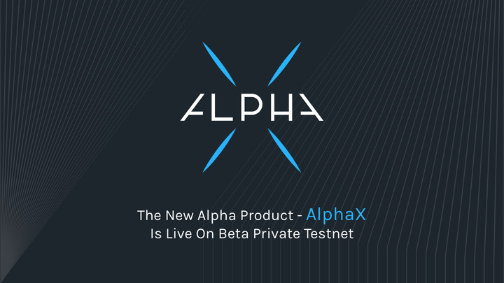 The New Alpha Product, AlphaX, Is Live On Beta Private Testnet