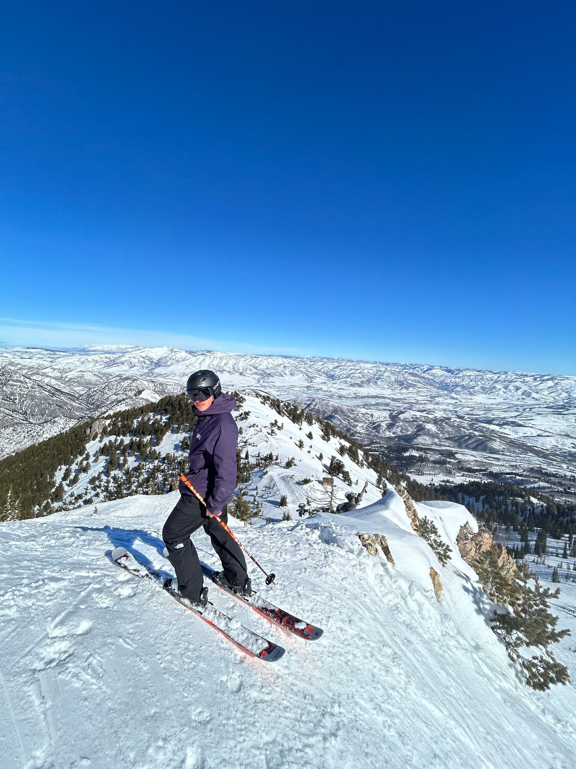 Picture of Chris Smith on skis on top of Crested Butte Mountain in Colorado.
