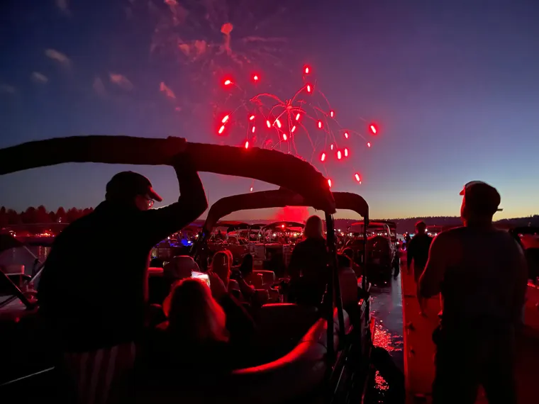 Photo of fireworks over Payette Lake on 4th of July, 20