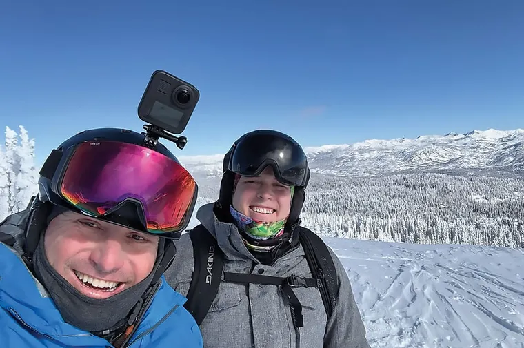 Picture of Father and Son on top of Sargents Peak in McCall, Idaho.