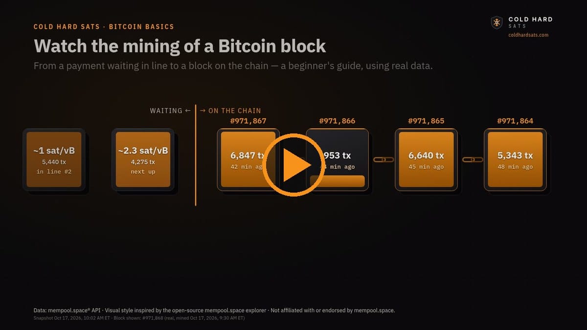 Watch the mining of a Bitcoin block