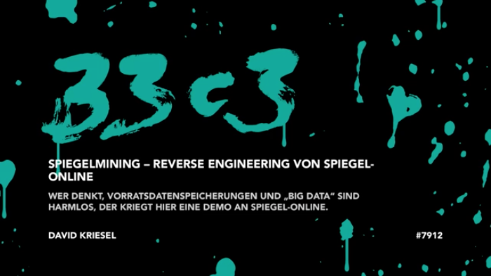 Video-Tipp "Spiegel Mining" - ein Vortrag zu Big Data und Vorratsdatenspeicherung