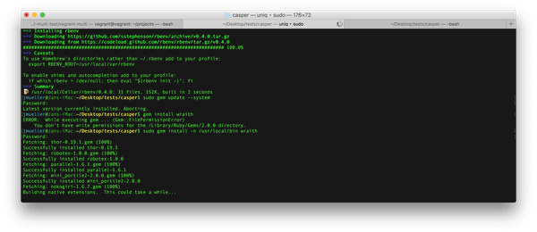 Ruby Gem Execution mit Fehler FilePermissionError auf OSX beheben