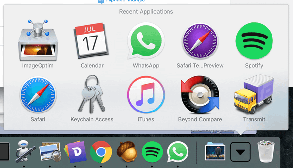 Zuletzt geöffnete Apps im macOS Dock anzeigen