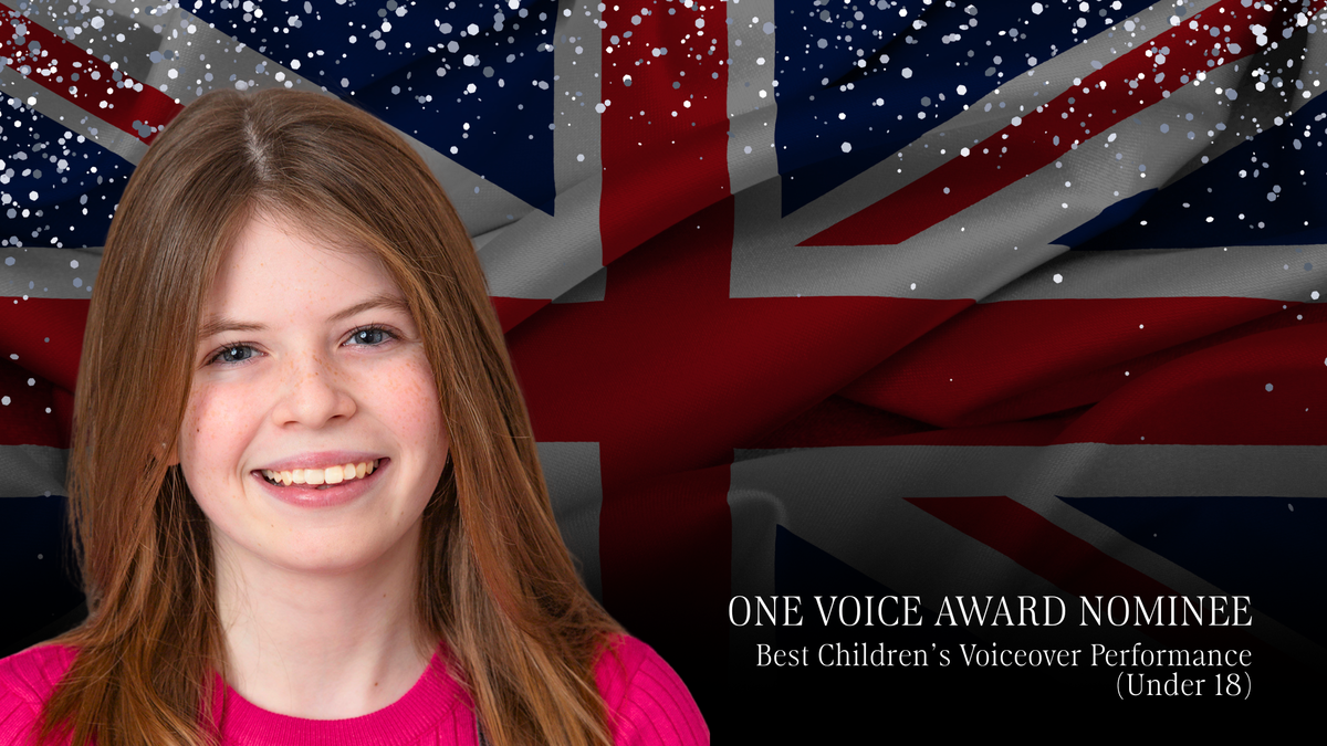 One Voice Award Nominee - Imogen Dymot in front of Union Jack