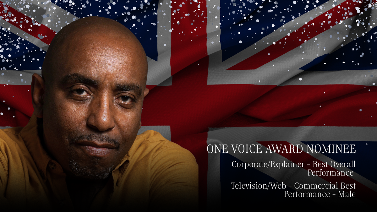 One Voice Award Nominee - Linton Tulloc in front of Union Jack