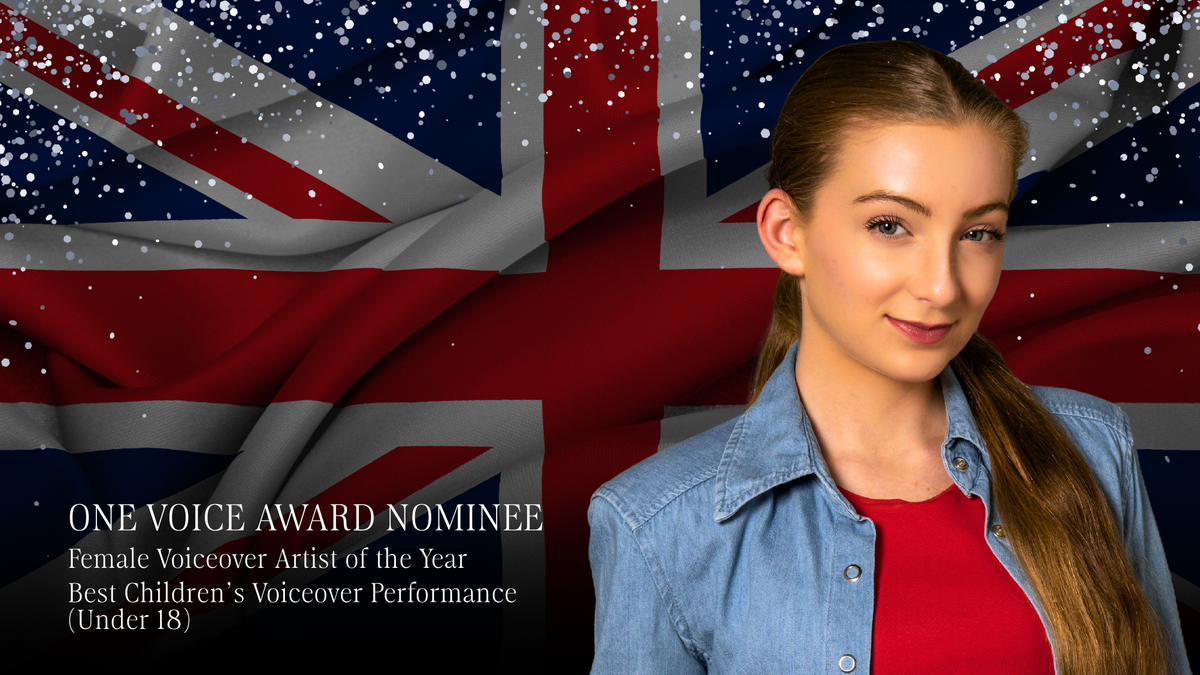 One Voice Award Nominee - Verity Uma Johnso in front of Union Jack