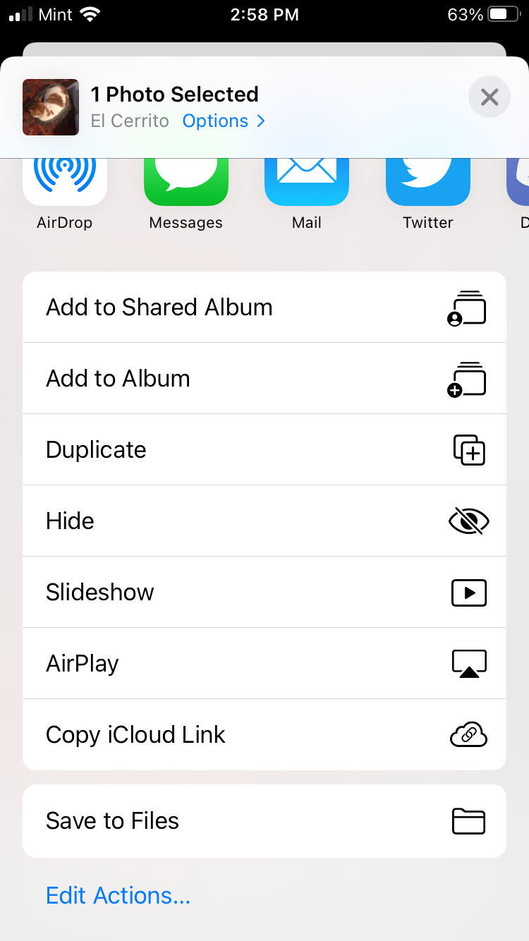 A screenshot showing how to save Bounce photos as video files on an iPhone.