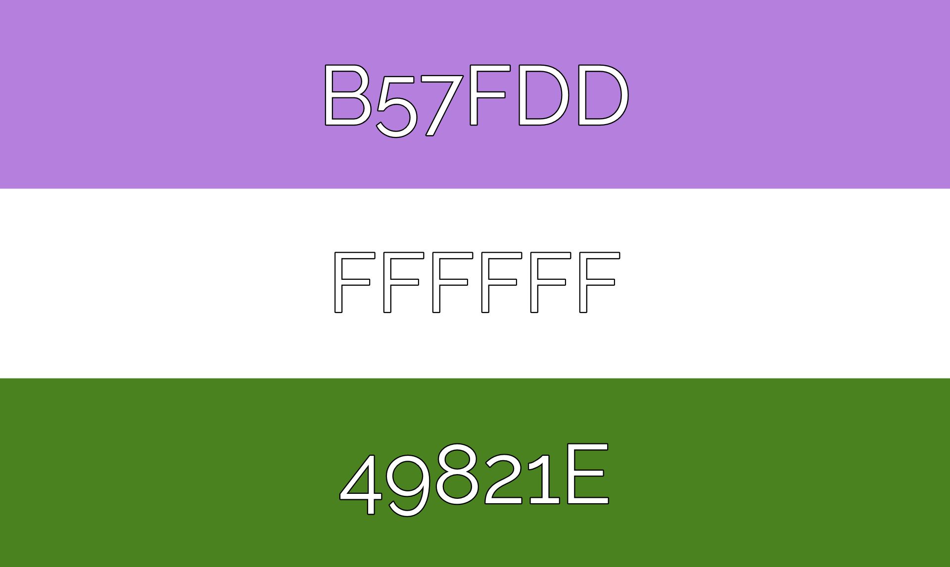 Graphic showing the Genderqueer pride flag with color codes for each featured color.
