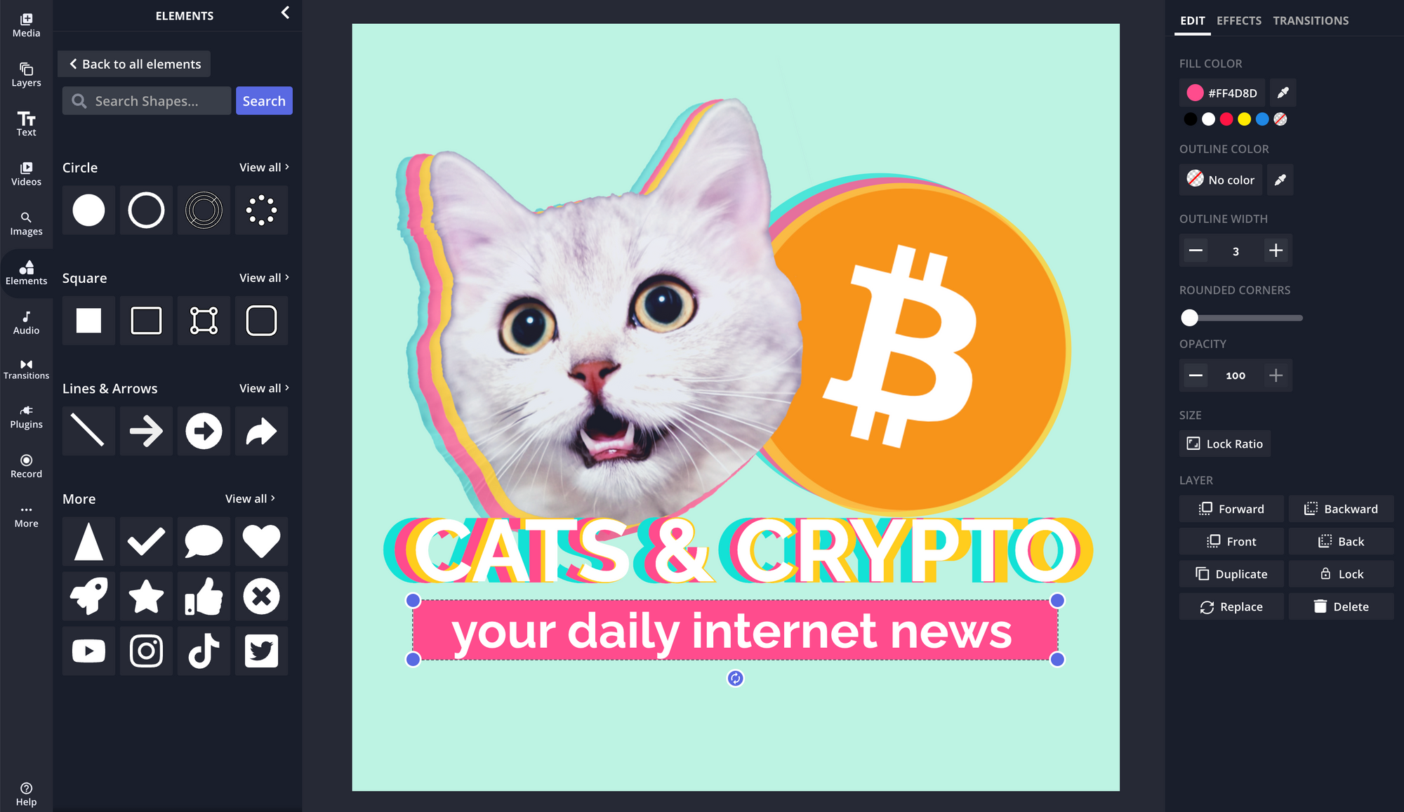 Add shapes and other elements to your podcast logo