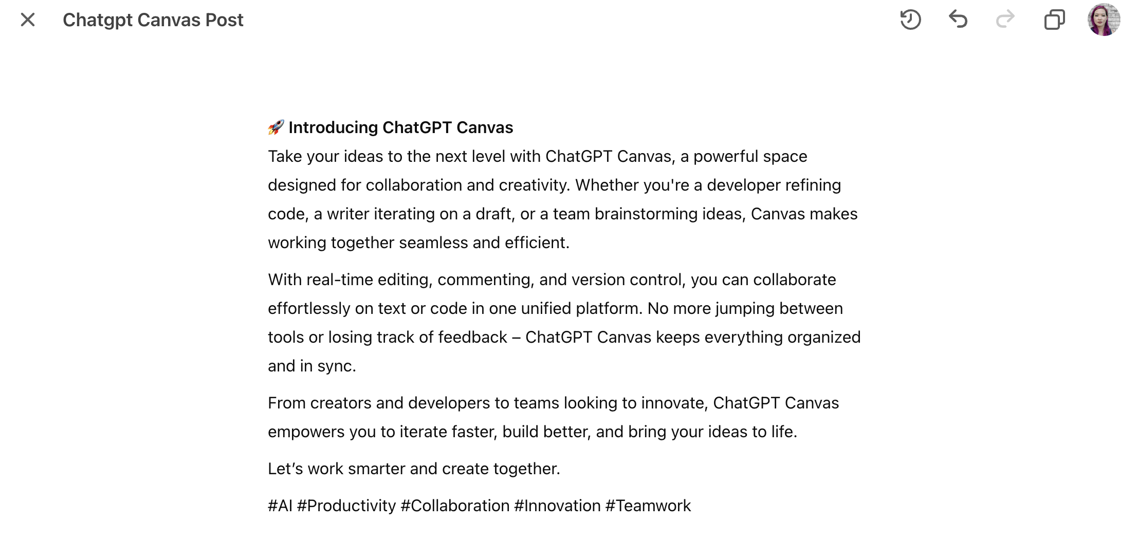 A LinkedIn post generated by ChatGPT.