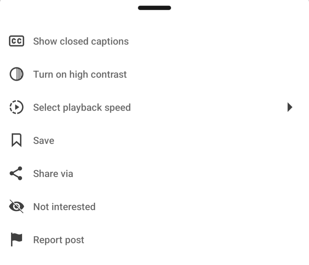 Options for a LinkedIn video short
