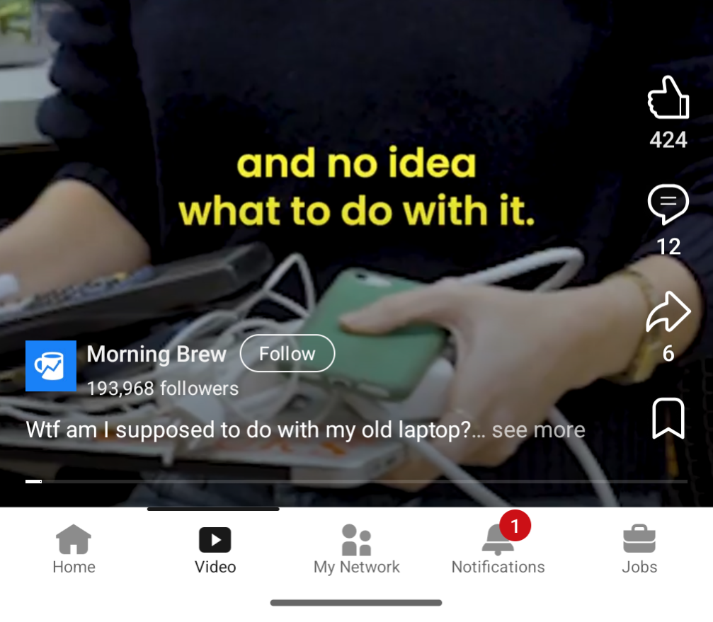 The new video section on LinkedIn