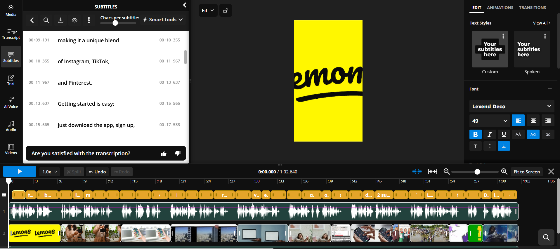 Video generation with Kapwing.