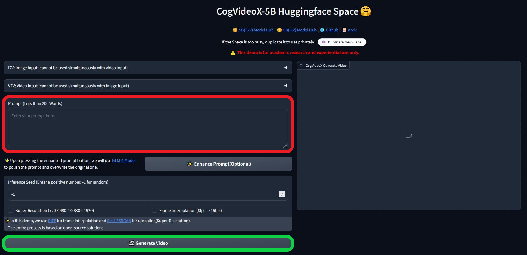 Goku AI text-to-video generation screen.