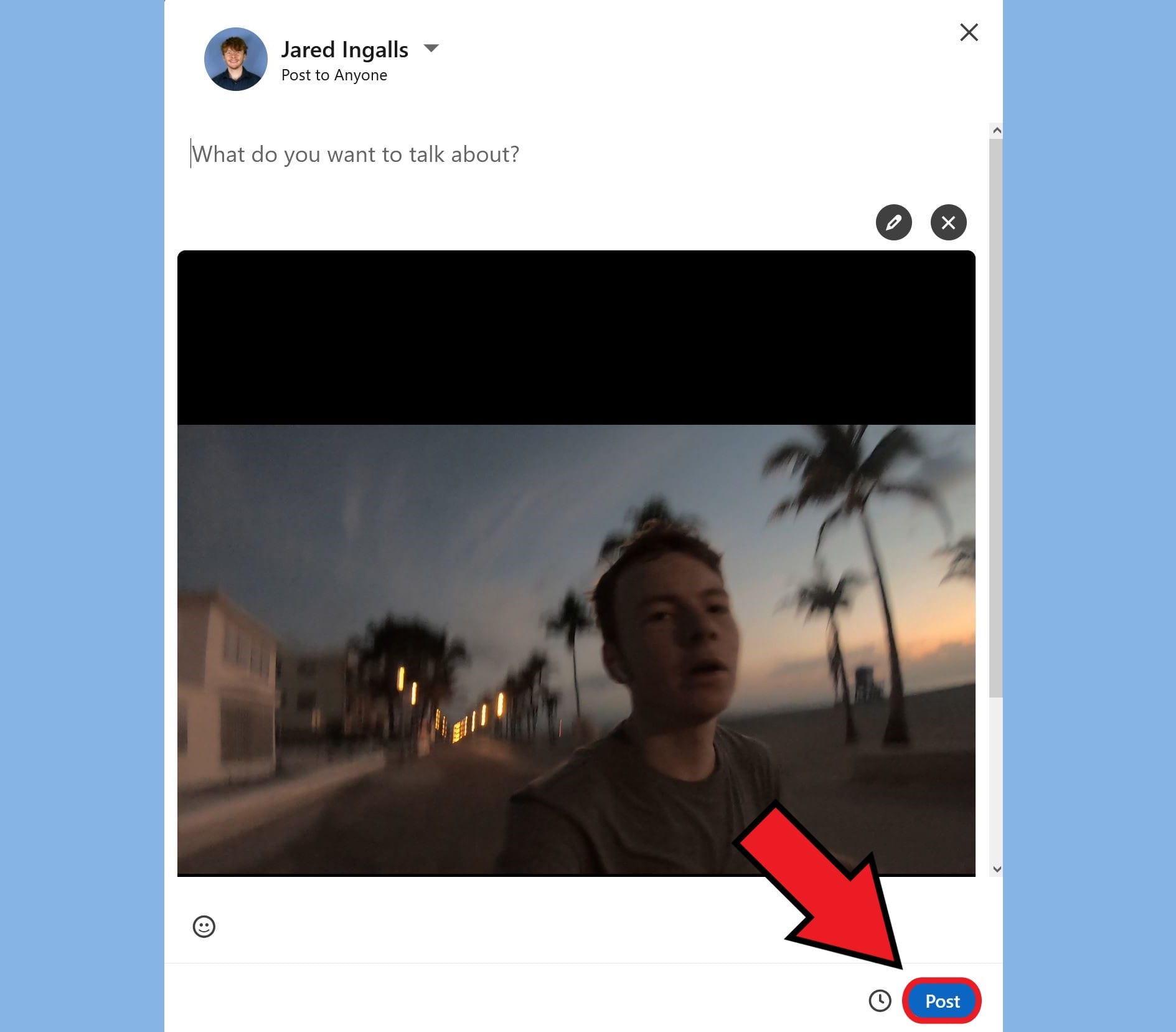 Kapwing post video screen highlighting the post option for visibility. 