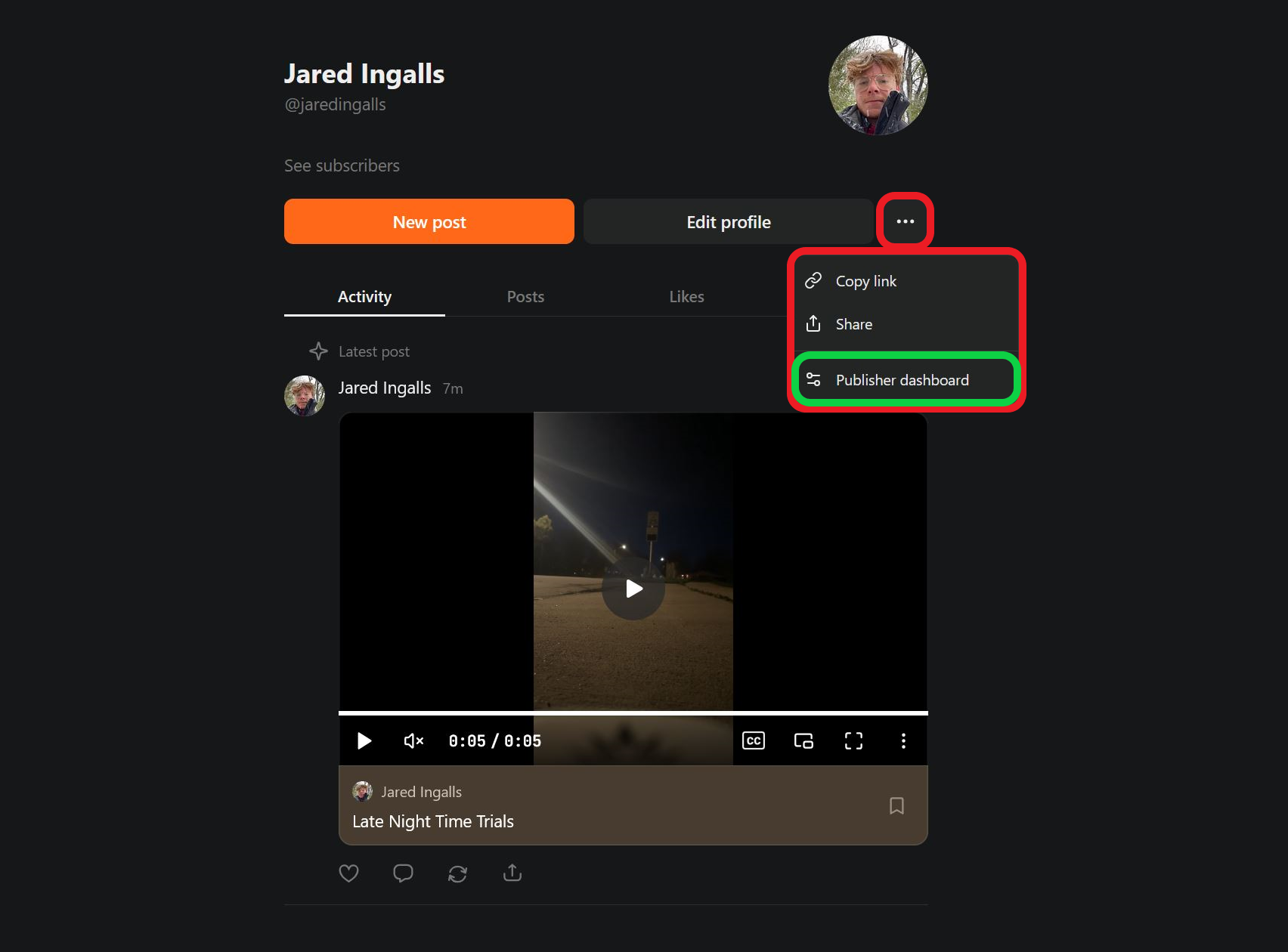 Substack publisher dashboard guide. 
