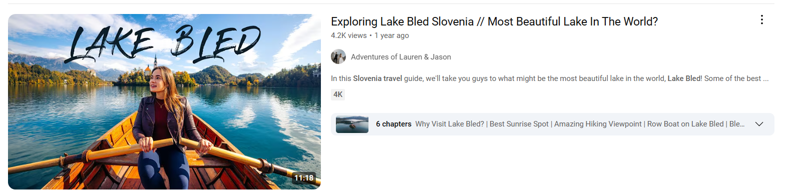 A YouTube thumbnail for a video titled 'Exploring Lake Bled Slovenia // Most Beautiful Lake In The World?'