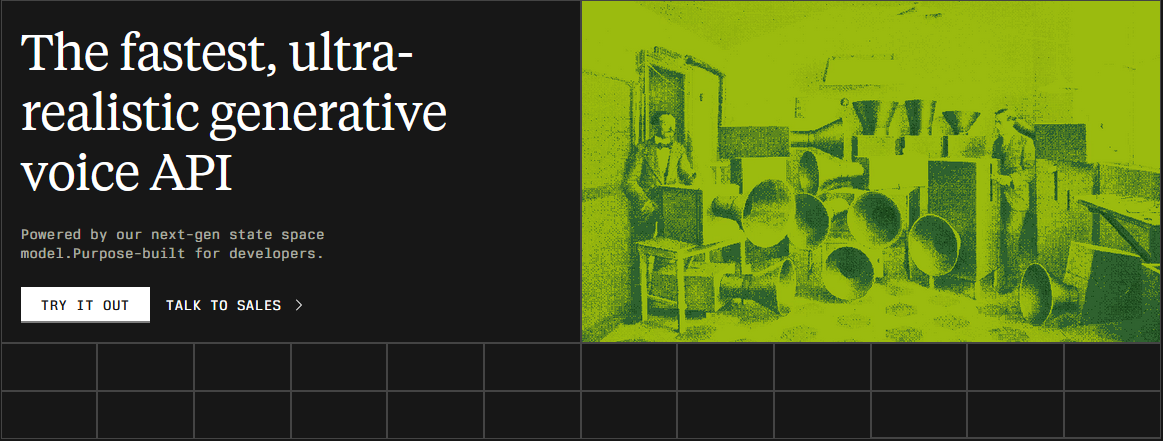 Cartesia website graphic showing its text-to-speech model