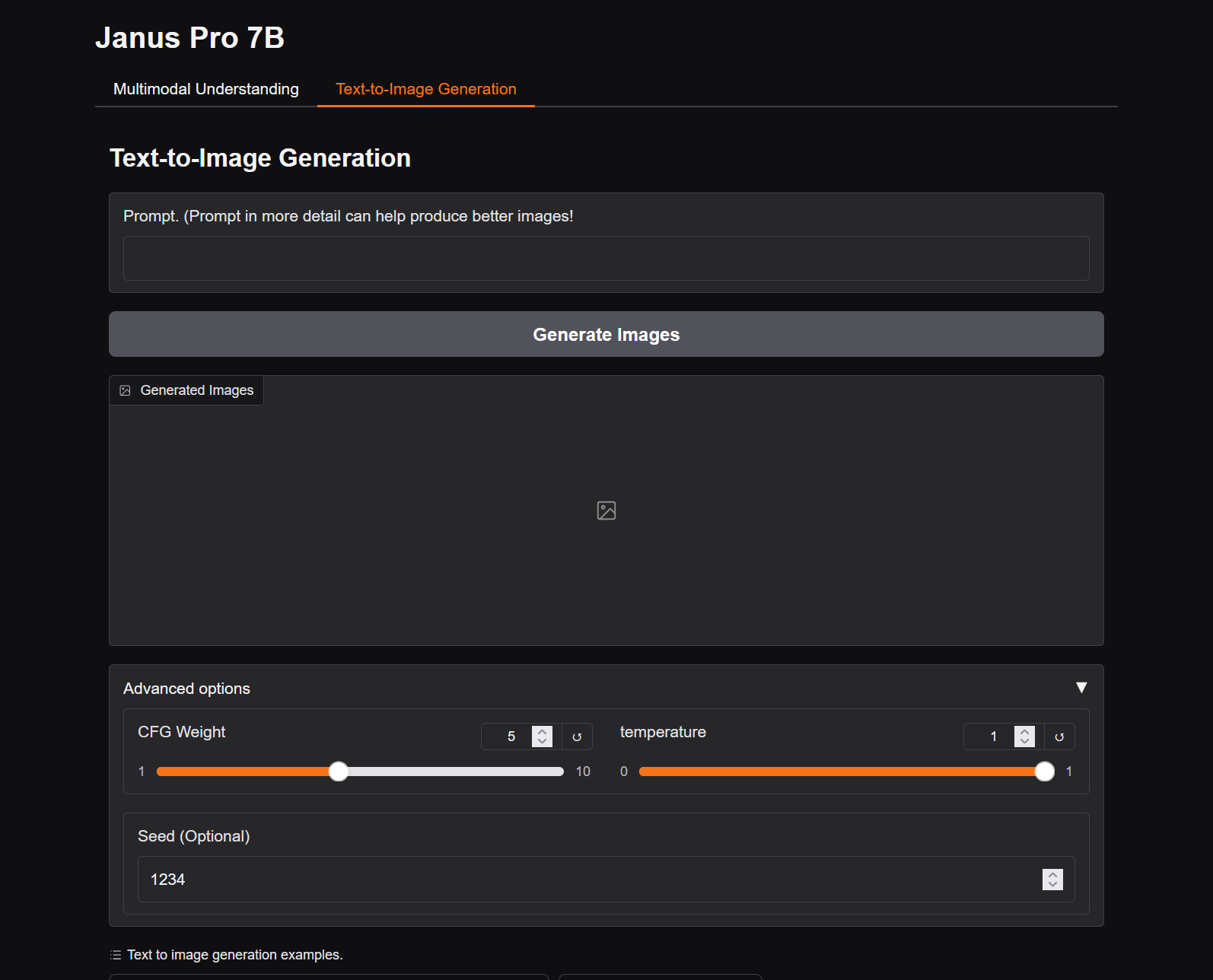 DeepSeek's Janus Pro image generation interface. 