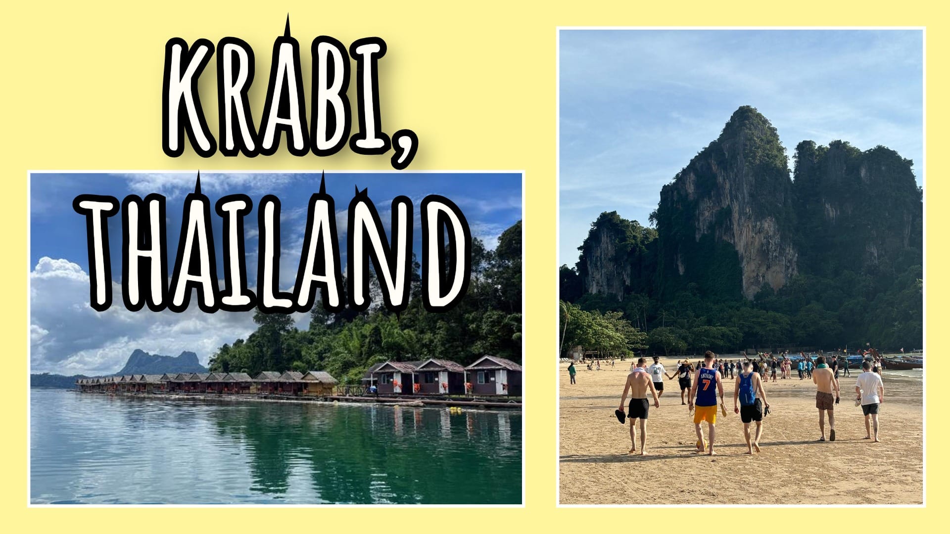 A custom Kapwing Thumbnail shows a collage of images taken in Krabi, Thailand