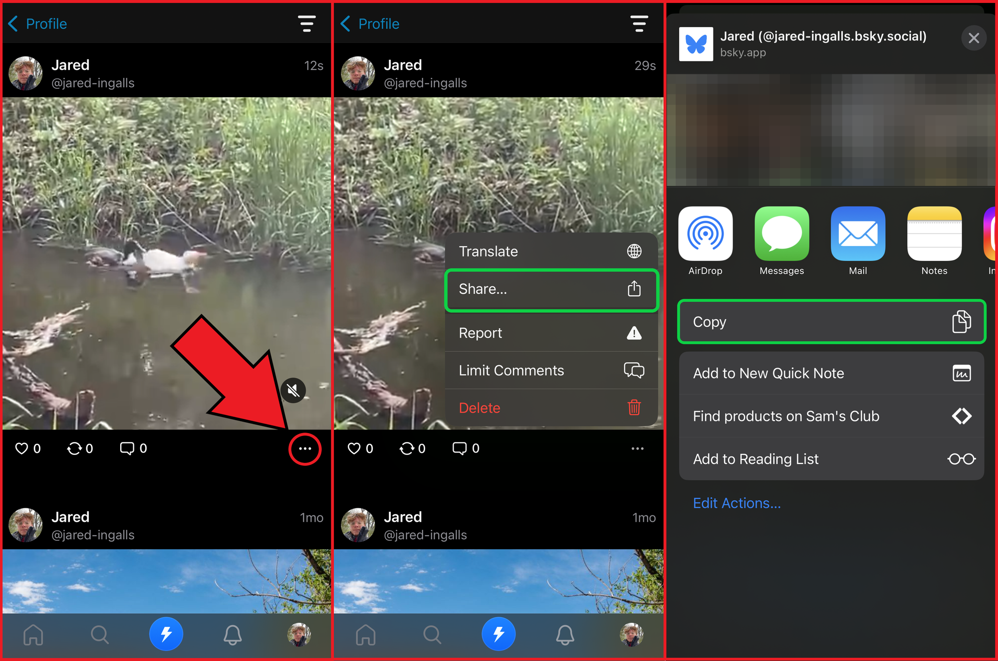 Image guide showing how to begin downloading a video from Flashes