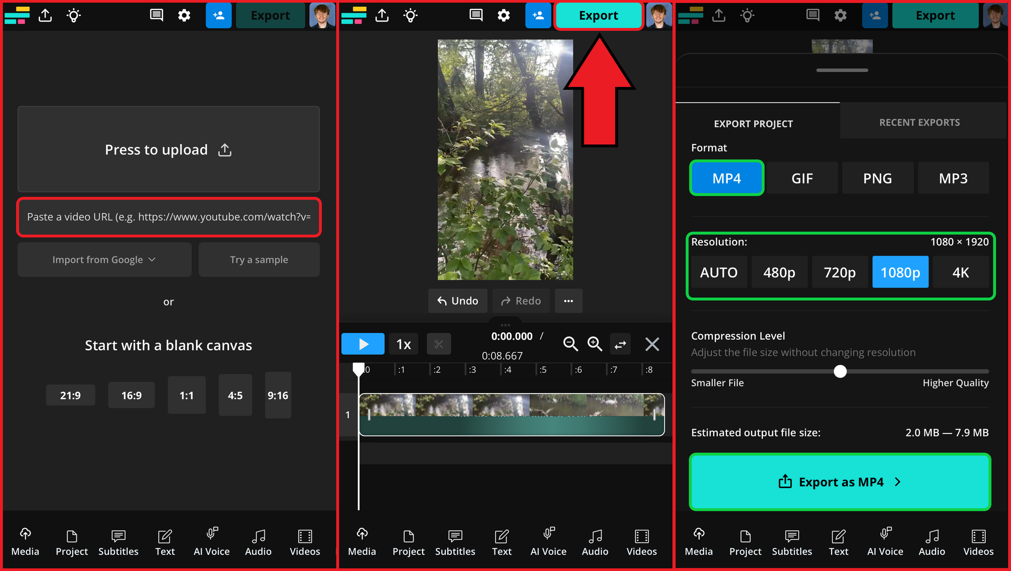 Guide showing how to download Flashes videos using Kapwing