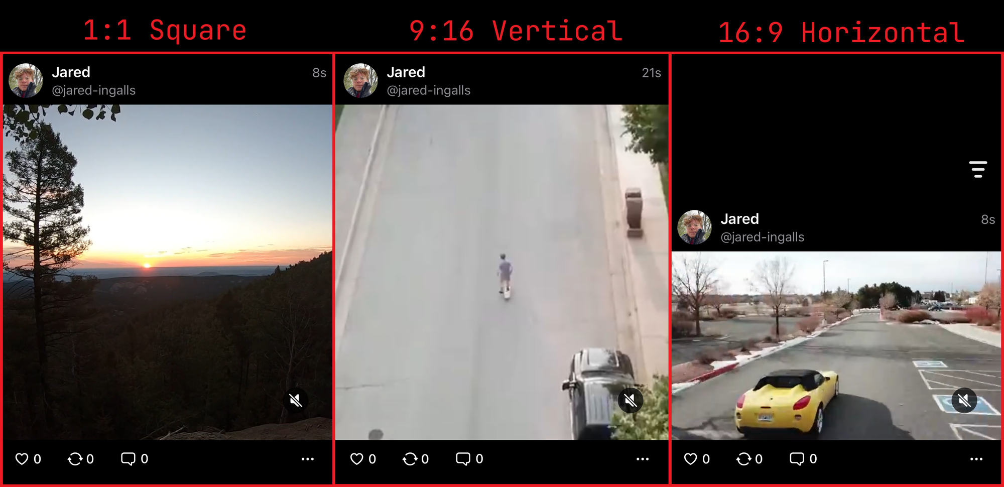 Image comparison showing different video aspect ratios on Flashes