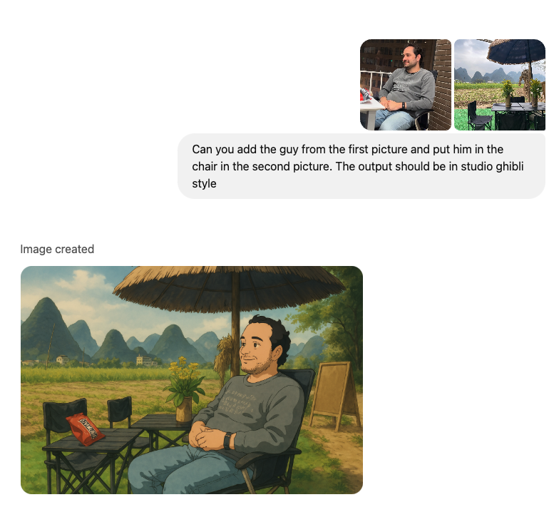 Image guide showing how to combine image's using ChatGPT