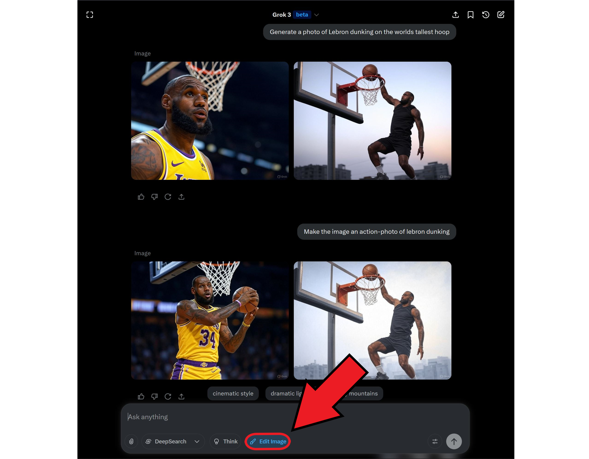 Guide showing how to edit Grok images.