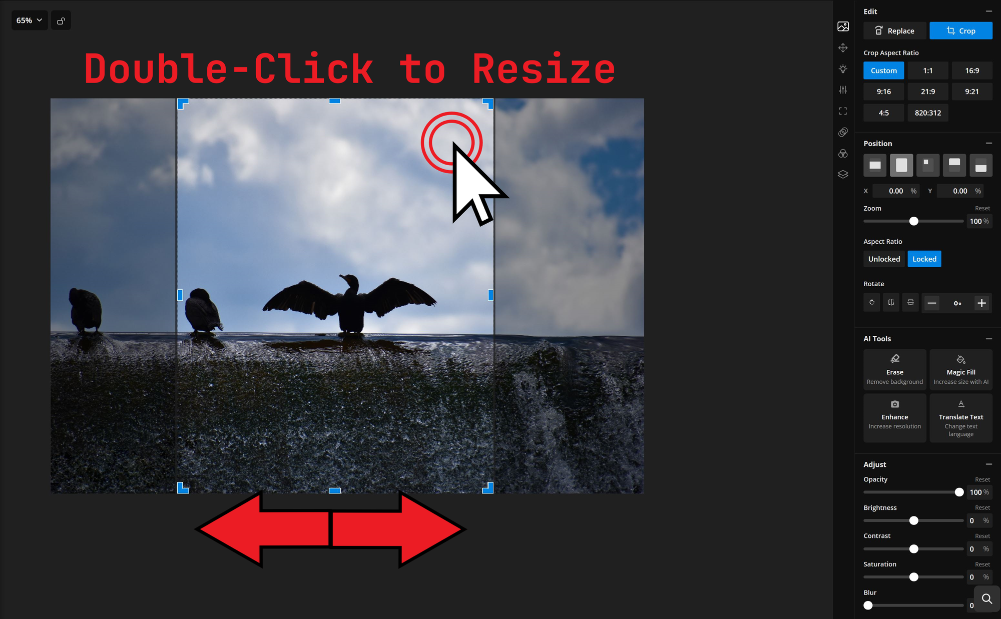 Guide showing how to crop images for printing
