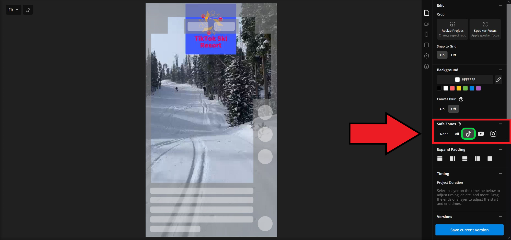Guide showing how to use a TikTok safe zone to preview a TikTok ad before uploading