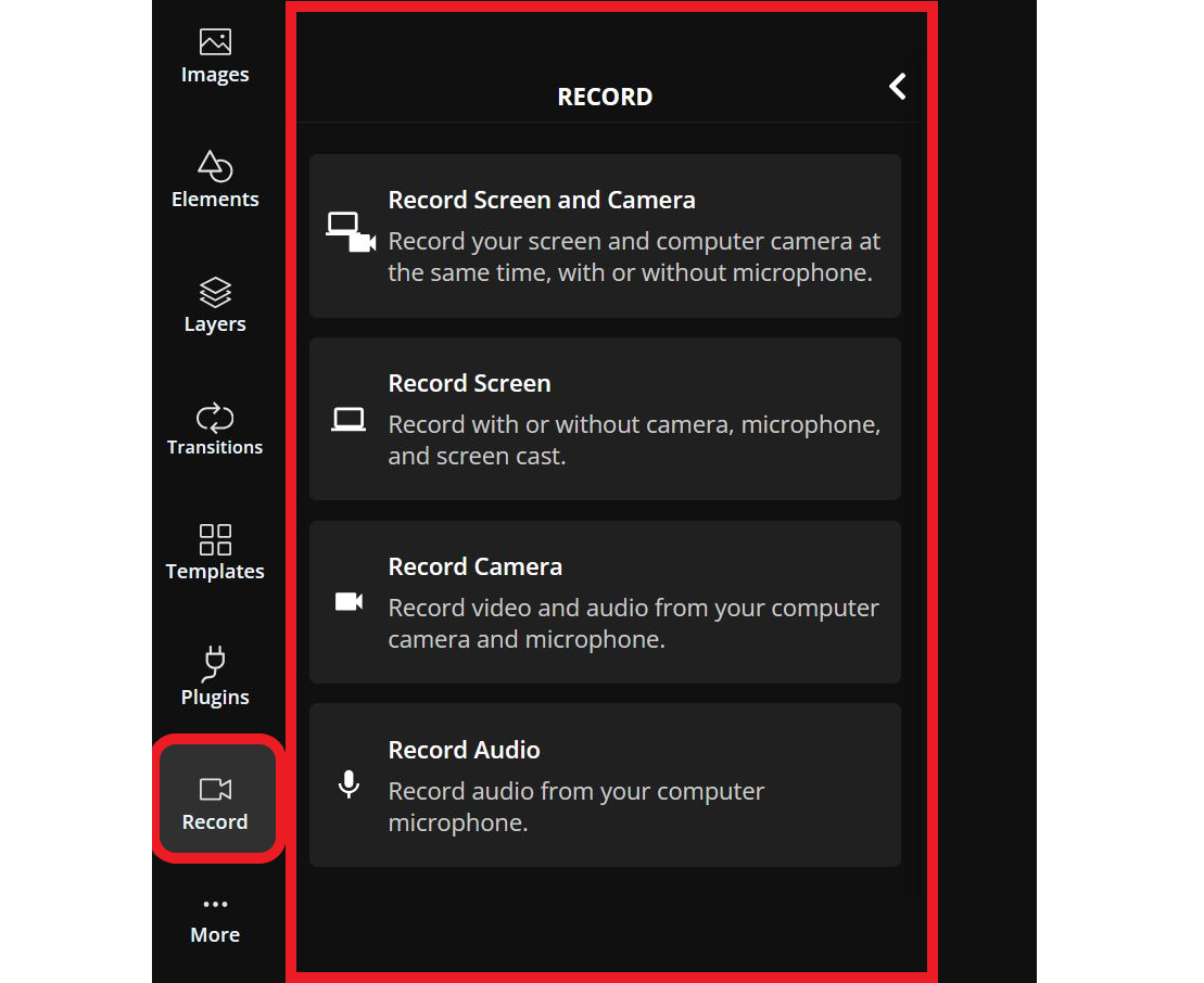 Image guide showing how to use a free online screen recorder